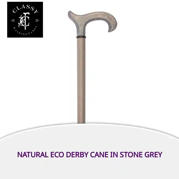 Natural Eco Derby Cane in Stone Grey by@Outfy