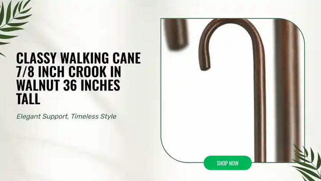 Classy Walking Cane 7/8 inch Crook in Walnut 36 inches tall by@Outfy