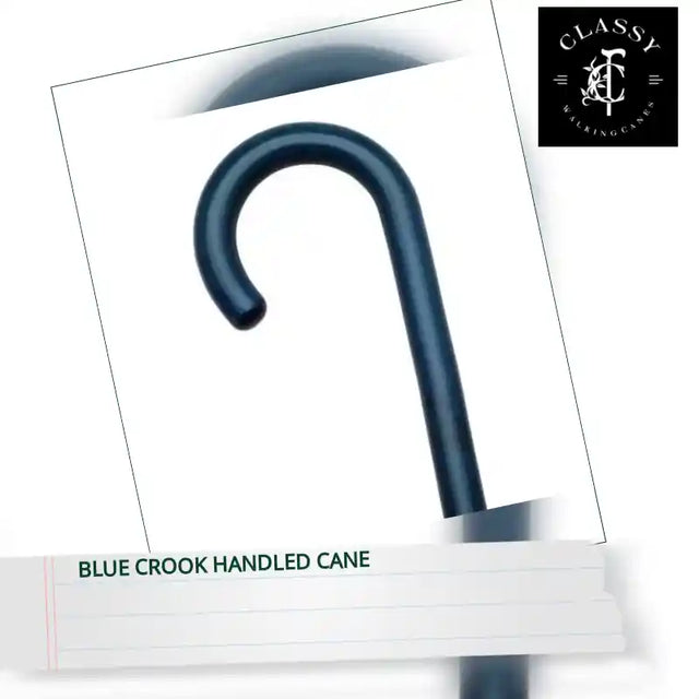 Blue Crook Handled Cane by@Outfy