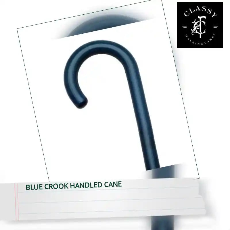 Blue Crook Handled Cane by@Outfy
