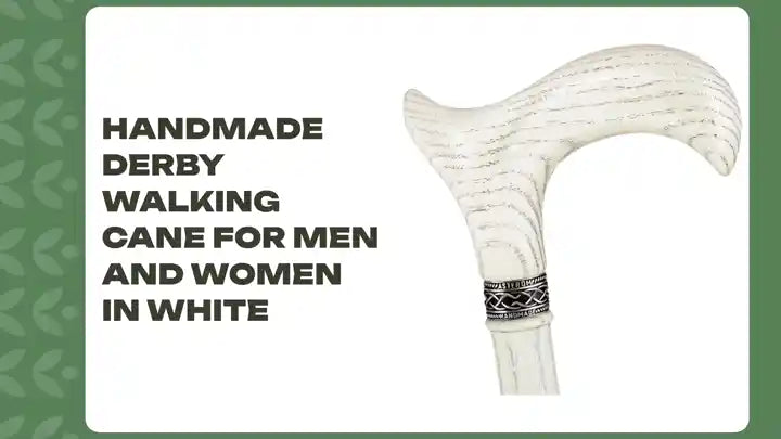 Handmade Derby Walking Cane for Men and Women in White by@Outfy
