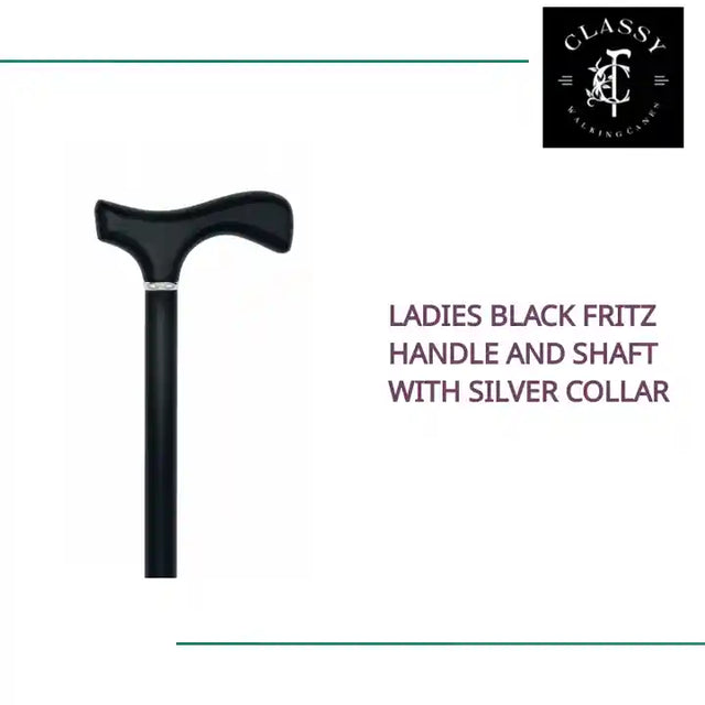 Ladies Black Fritz Handle and Shaft with Silver Collar by@Outfy