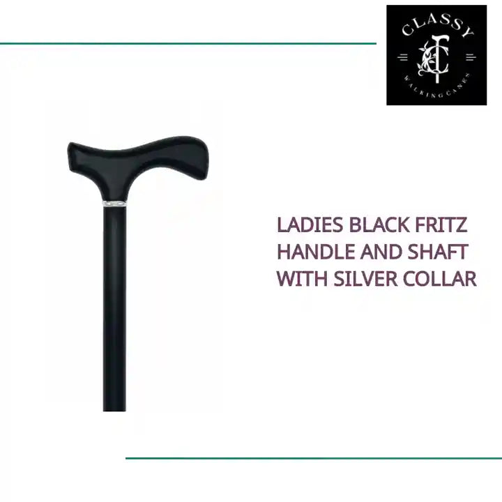 Ladies Black Fritz Handle and Shaft with Silver Collar by@Outfy