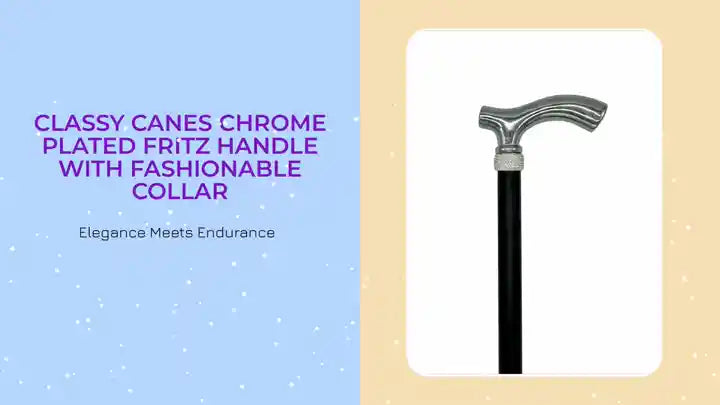 Classy Canes Chrome Plated Fritz Handle with Fashionable Collar by@Outfy