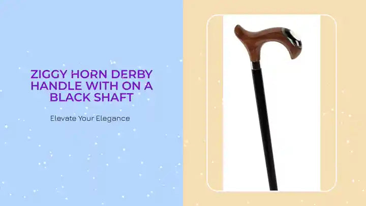 Ziggy Horn Derby Handle with on a Black Shaft by@Outfy