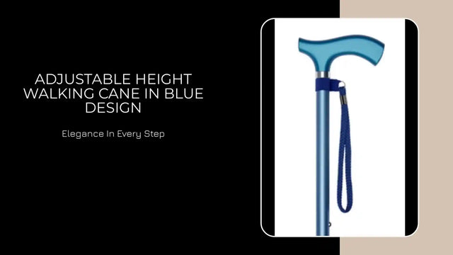Adjustable Height Walking Cane in Blue Design by@Outfy