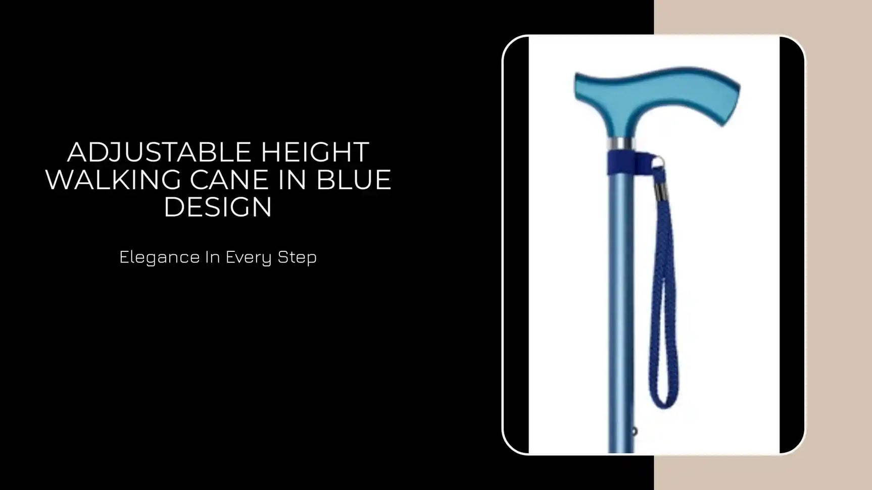 Adjustable Height Walking Cane in Blue Design by@Outfy