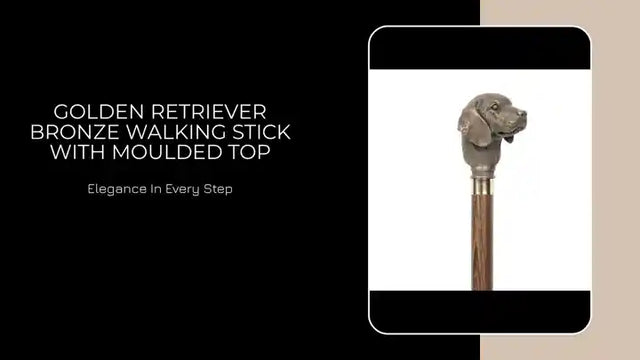 Golden Retriever Bronze Walking Stick with Moulded Top by@Outfy