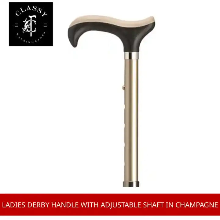 Ladies Derby Handle with Adjustable Shaft in Champagne by@Outfy