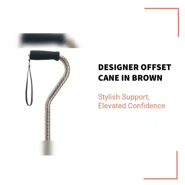 Designer Offset Cane in Brown by@Outfy