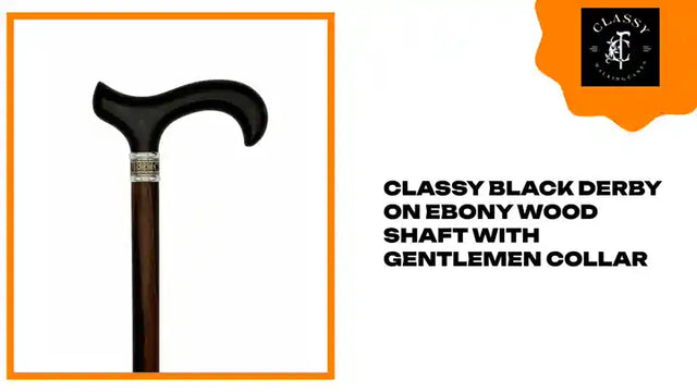 Classy Black Derby on Ebony Wood Shaft with Gentlemen Collar by@Outfy