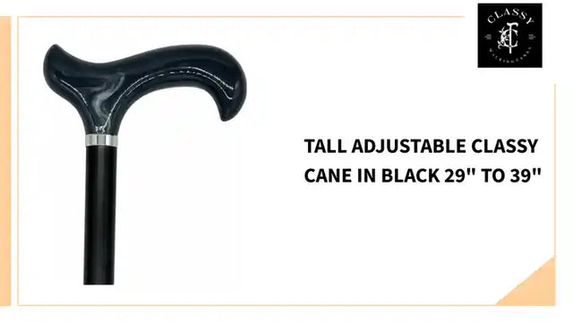 Tall Adjustable Classy Cane in Black 29&quot; to 39&quot; by@Outfy