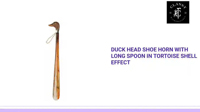 Duck Head Shoe Horn with Long Spoon in Tortoise Shell Effect by@Outfy