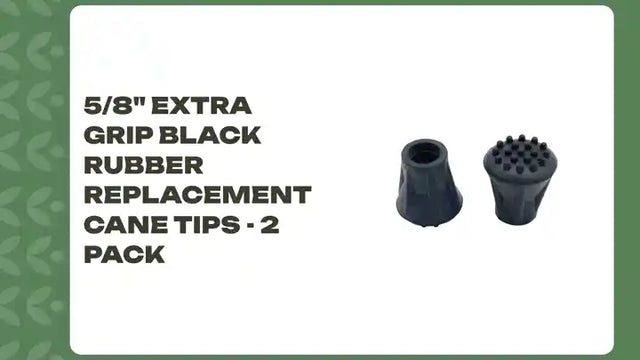 5/8" Extra Grip Black Rubber Replacement Cane Tips - 2 Pack by@Outfy