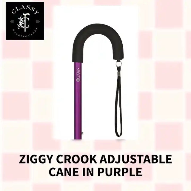 Ziggy Crook Adjustable Cane in Purple by@Outfy