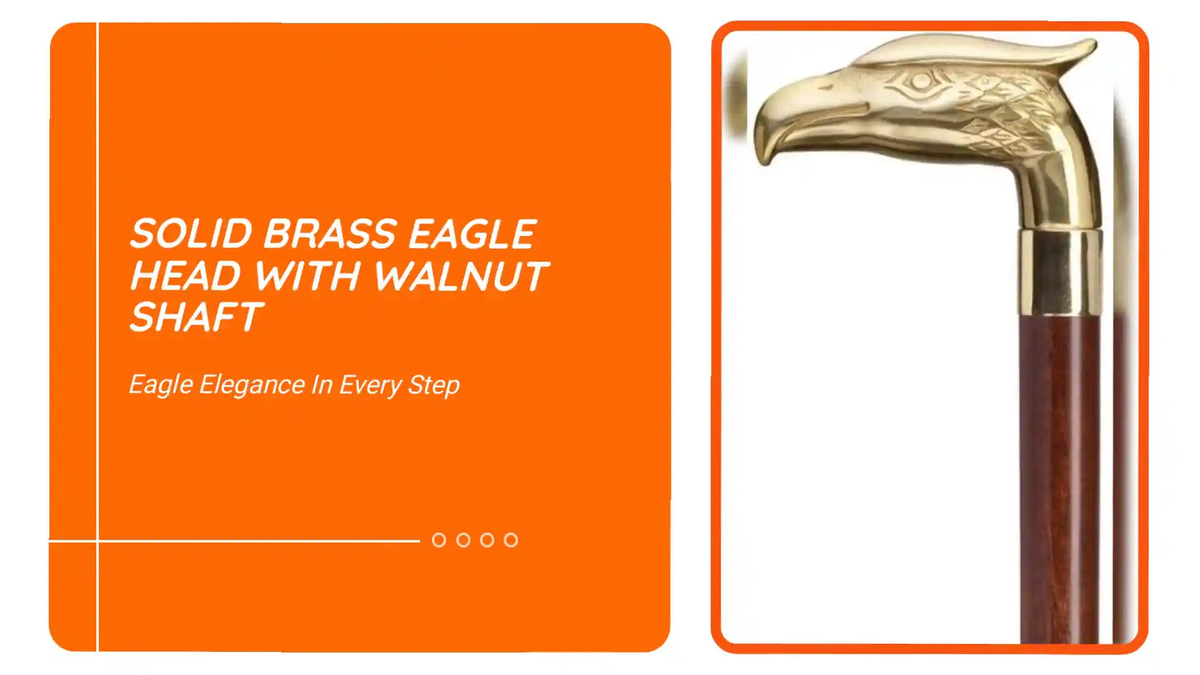 Solid Brass Eagle Head with Walnut Shaft by@Outfy