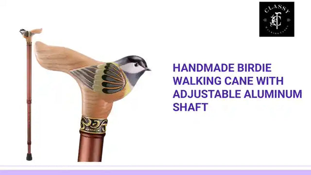 Handmade Birdie Walking Cane with Adjustable Aluminum Shaft by@Outfy