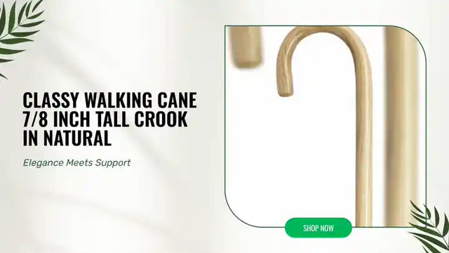 Classy Walking Cane 7/8 inch Tall Crook in Natural by@Outfy