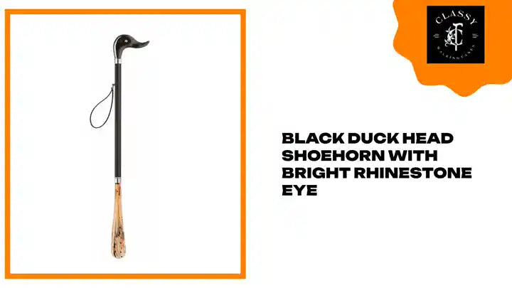 Black Duck Head Shoehorn with Bright Rhinestone Eye by@Outfy
