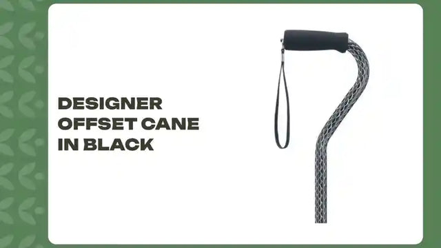 Designer Offset Cane in Black by@Outfy