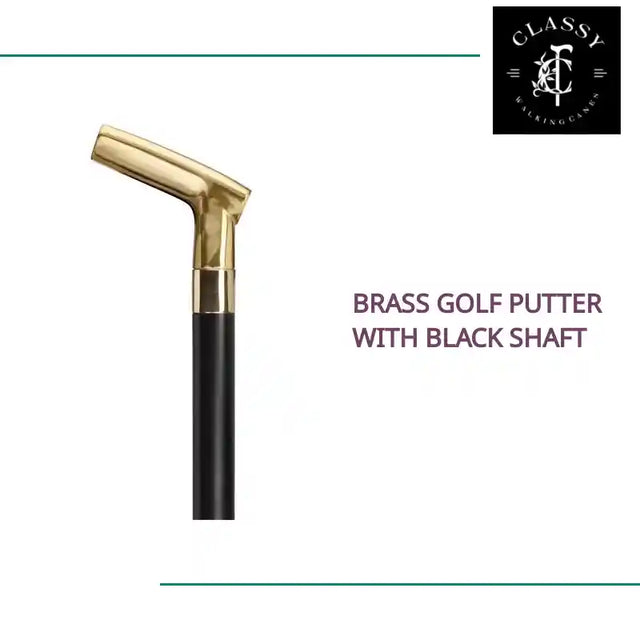 Brass Golf Putter with Black Shaft by@Outfy