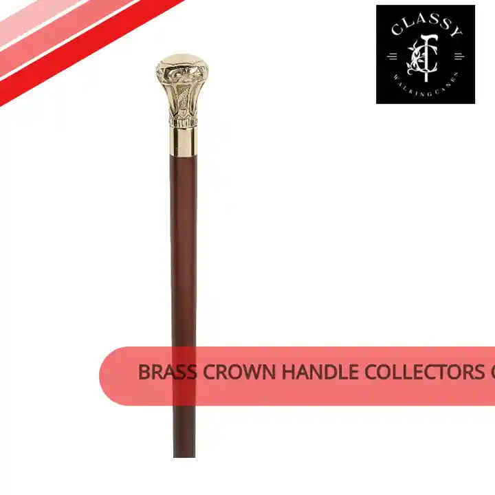 Brass Crown Handle Collectors Cane by@Outfy
