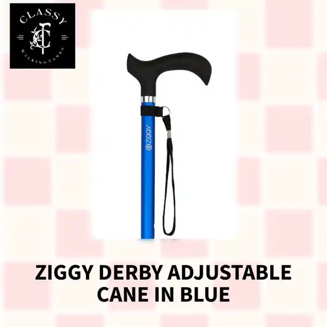 Ziggy Derby Adjustable Cane in Blue by@Outfy