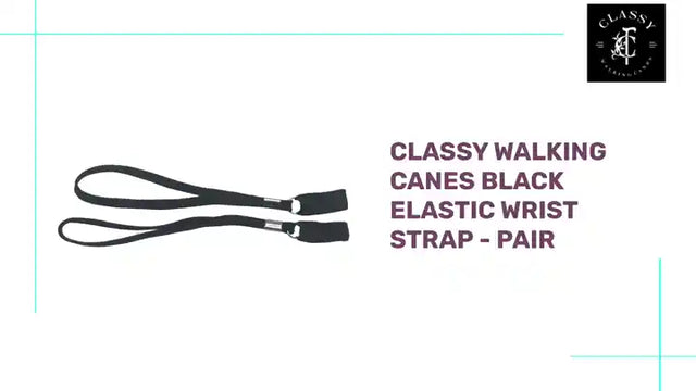 Classy Walking Canes Black Elastic Wrist Strap - Pair by@Outfy