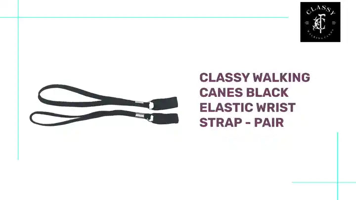 Classy Walking Canes Black Elastic Wrist Strap - Pair by@Outfy