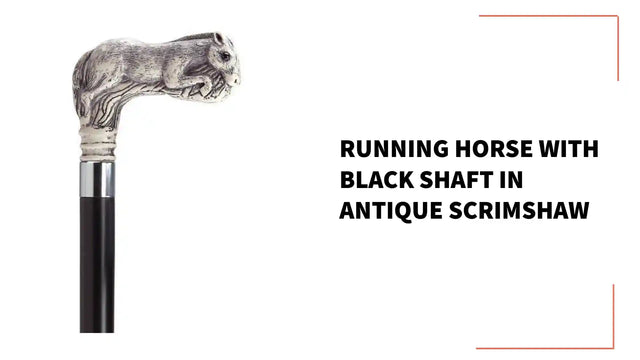 Running Horse with Black Shaft in Antique Scrimshaw by@Outfy