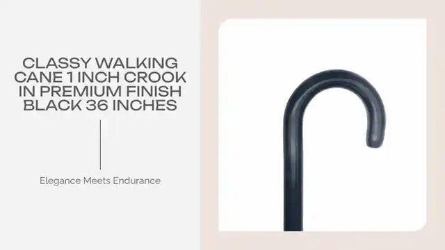 Classy Walking Cane 1 inch Crook in Premium Finish Black 36 inches by@Outfy