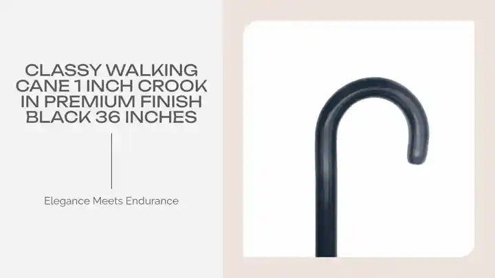Classy Walking Cane 1 inch Crook in Premium Finish Black 36 inches by@Outfy