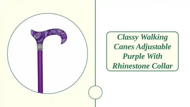 Classy Walking Canes Adjustable Purple with Rhinestone Collar by@Outfy