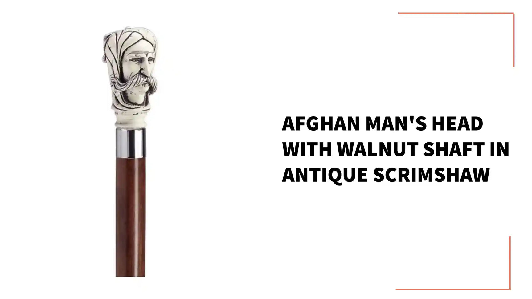 Afghan Man's Head with Walnut Shaft in Antique Scrimshaw by@Outfy