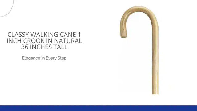 Classy Walking Cane 1 inch Crook in Natural 36 inches Tall by@Outfy