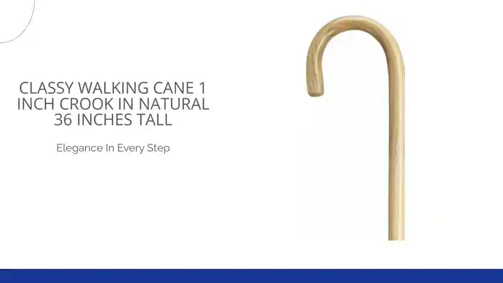 Classy Walking Cane 1 inch Crook in Natural 36 inches Tall by@Outfy