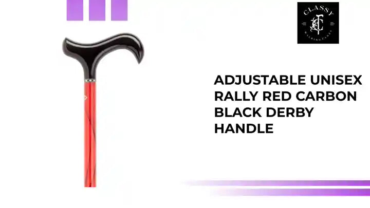 Adjustable Unisex Rally Red Carbon Black Derby Handle by@Outfy
