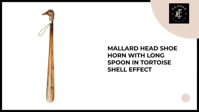 Mallard Head Shoe Horn with Long Spoon in Tortoise Shell Effect by@Outfy