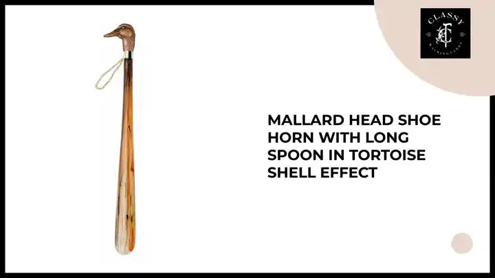 Mallard Head Shoe Horn with Long Spoon in Tortoise Shell Effect by@Outfy