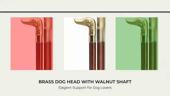 Brass Dog Head with Walnut Shaft by@Outfy