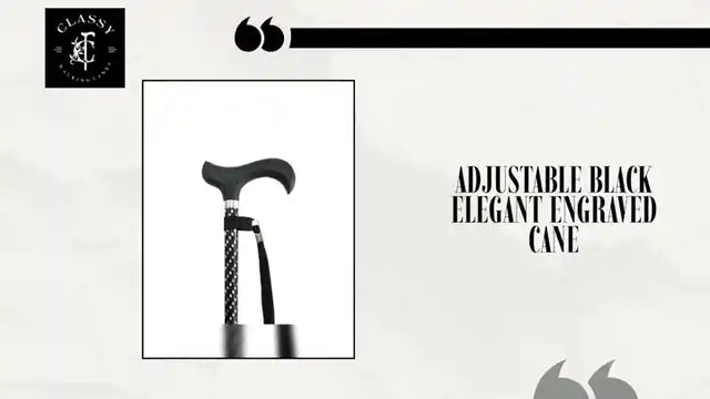 Adjustable Black Elegant Engraved Cane by@Outfy