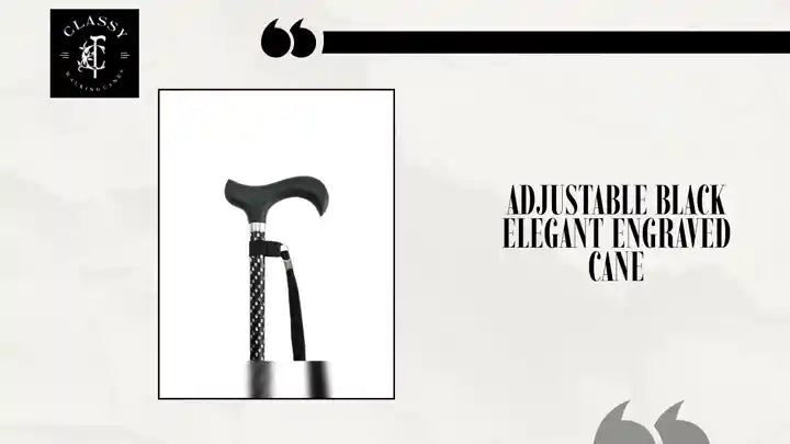 Adjustable Black Elegant Engraved Cane by@Outfy