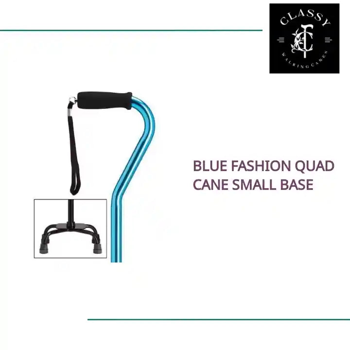 Blue Fashion Quad Cane Small Base by@Outfy