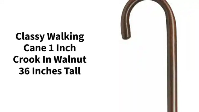 Classy Walking Cane 1 inch Crook in Walnut 36 inches tall by@Outfy