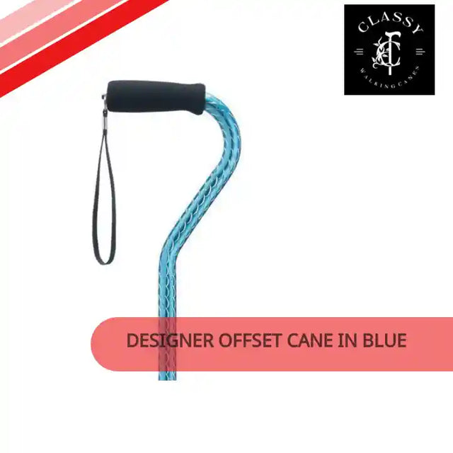 Designer Offset Cane in Blue by@Outfy