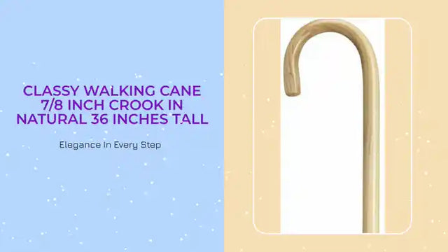 Classy Walking Cane 7/8 Inch Crook in Natural 36 inches tall by@Outfy