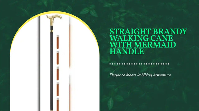Straight Brandy Walking Cane with Mermaid Handle by@Outfy