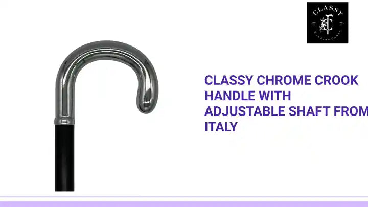 Classy Chrome Crook Handle with Adjustable Shaft from Italy by@Outfy