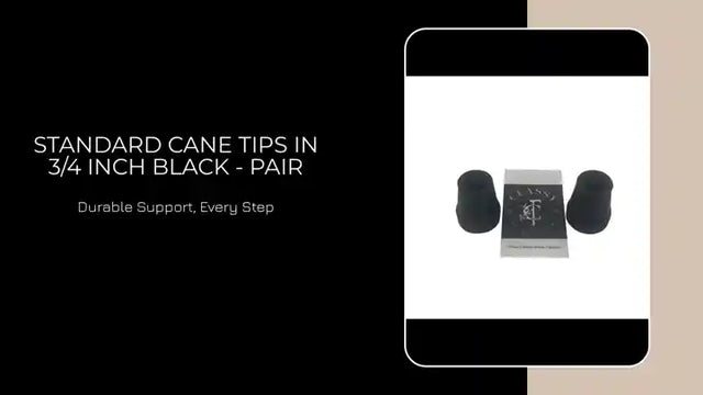 Standard Cane Tips in 3/4 inch Black - Pair by@Outfy