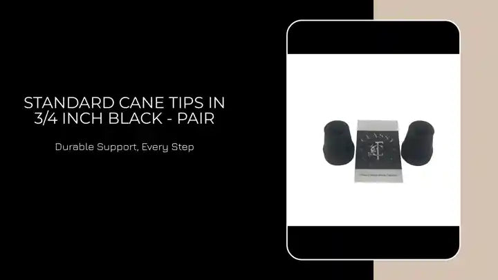 Standard Cane Tips in 3/4 inch Black - Pair by@Outfy